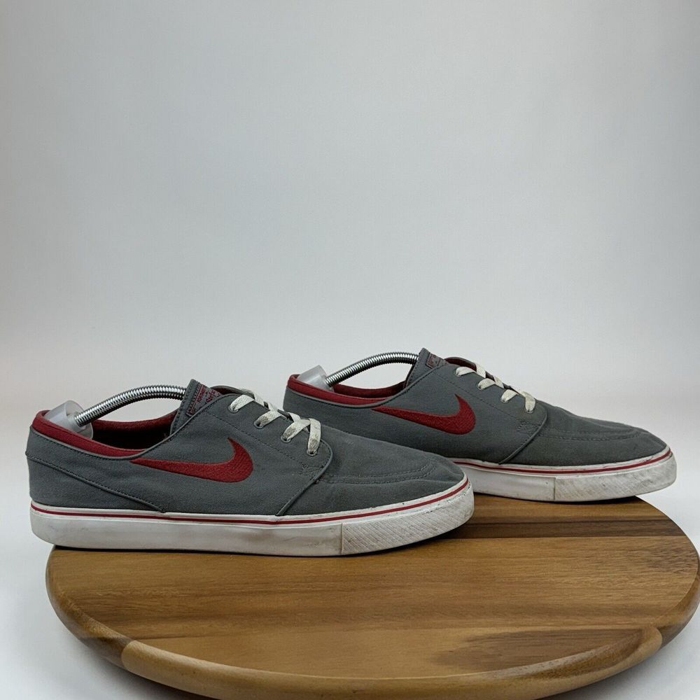 Mens SB Zoom Stefan Janoski Gray Canvas Casual Skateboarding Sneakers Size 13 D
